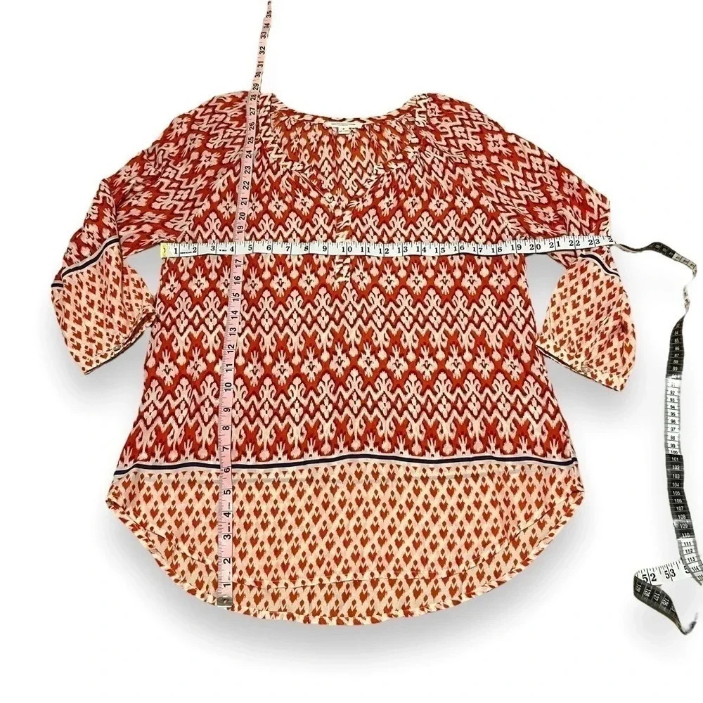 BEACHLUNCHLOUNGE “Sonya” Bohemian Ikat Print Top Blouse Size Small - Picture 6 of 6
